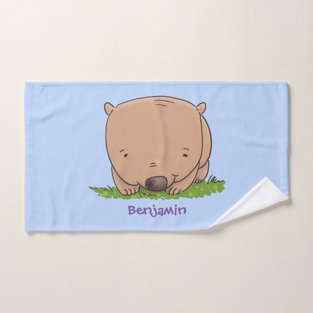 Ilustracion de personalizado de wombat para bebé l (Toalla de mano)