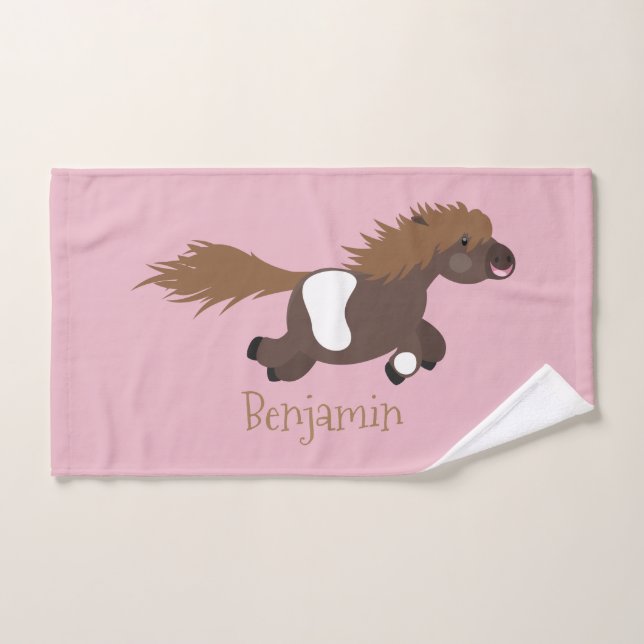 Ilustracion de personalizado del pony de Shetland  (Toalla de mano)