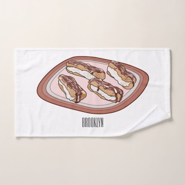 Ilustracion de personalizado eclair de chocolate (Toalla de mano)