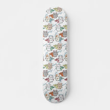 Ilustración de pez gato skateboard