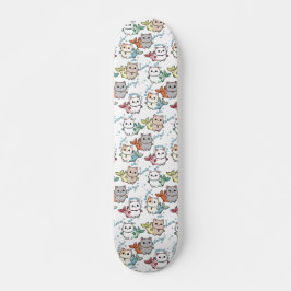 Ilustración de pez gato skateboard