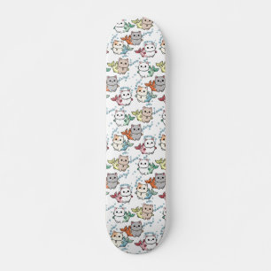 Ilustración de pez gato skateboard