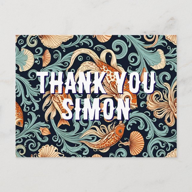 ilustración de pez goldfish tarjeta postal de agra (Anverso)