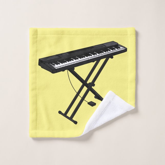 Ilustracion de piano personalizado de teclado (Toallita)