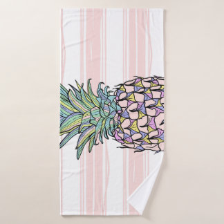 Ilustracion de piña vintage colorido.