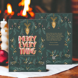 Ilustracion de pino verde oro fresco Feliz Navidad