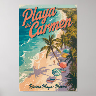 Ilustración de Playa del Carmen Arte de Viaje de P
