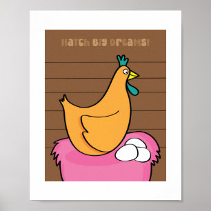 Ilustración de pollo adorable Arte de animales d