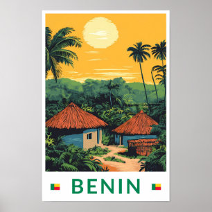 Ilustración de puesta de sol en Benín Arte de viaj