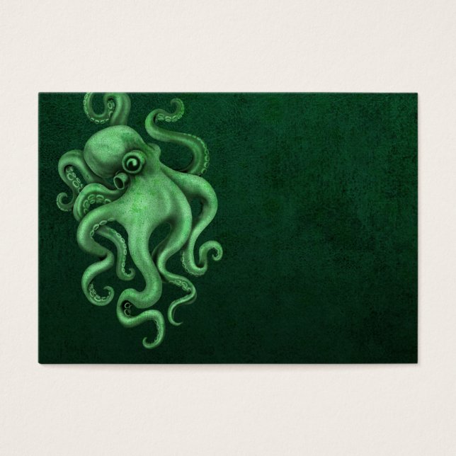 Ilustracion de pulpo vintage gastado - verde (Frente)