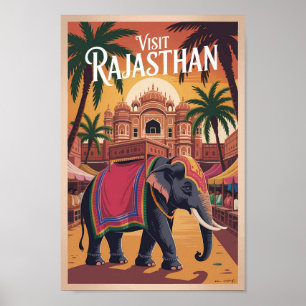 Ilustración de Rajasthan India Arte de Viaje Vinta