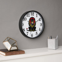 Ilustración de reloj de león llamativo