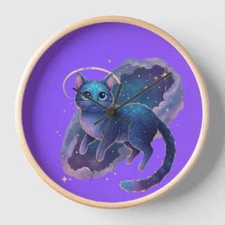 Ilustración de reloj de pared de gato lindo