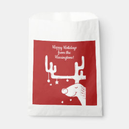 Ilustracion de renos personalizado de texto bolsas