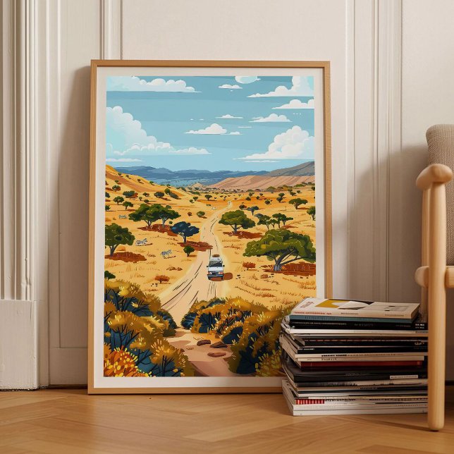Ilustración de Safari de Impresión de Namibia Viaj (Subido por el creador)