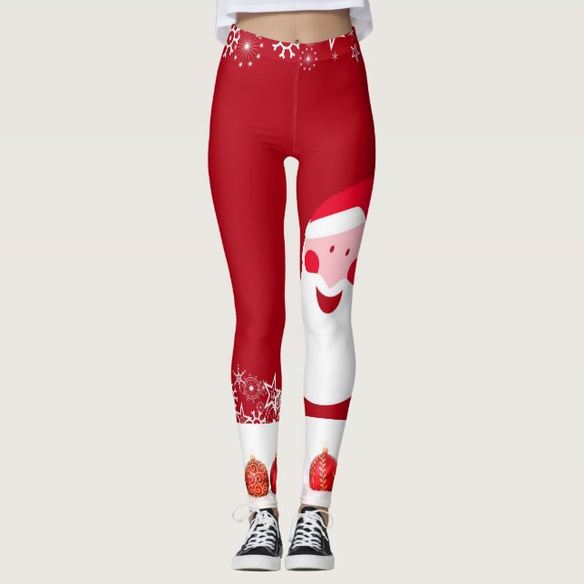 Ilustracion de Santa Claus Navidad Baubles Legging (Anverso)
