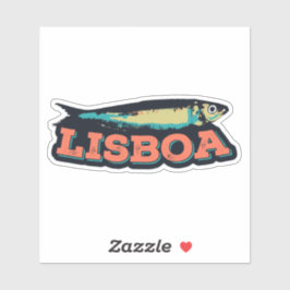 Ilustracion de Sardine de Lisboa Pegatina Portugal