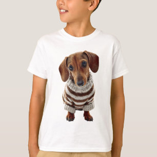 Ilustración de suéter de dachshund para niños