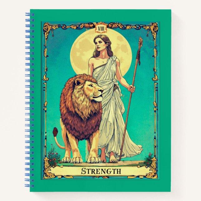 Ilustracion de tarjeta Tarot, Diario de fuerza (Anverso)