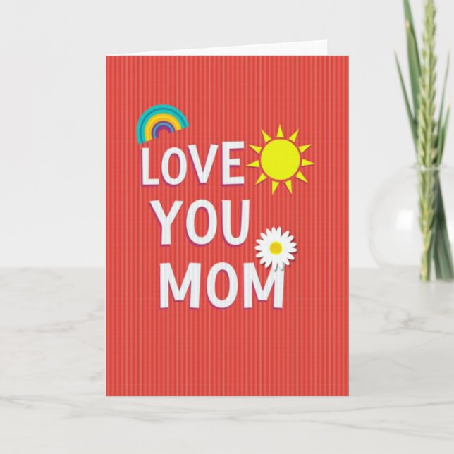 Ilustración de tarjeta "Te quiero, mamá" (Anverso)