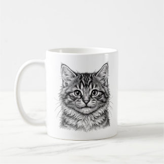 Ilustración de taza de café de gatito descarado