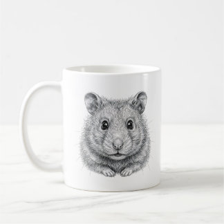 Ilustración de taza de café de hámster afectuoso