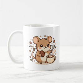 Ilustración de taza de café Kawaii de Ratón Judía