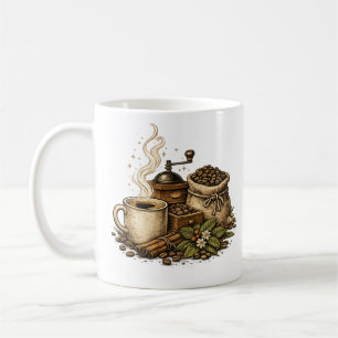 Ilustración de taza de café vintage