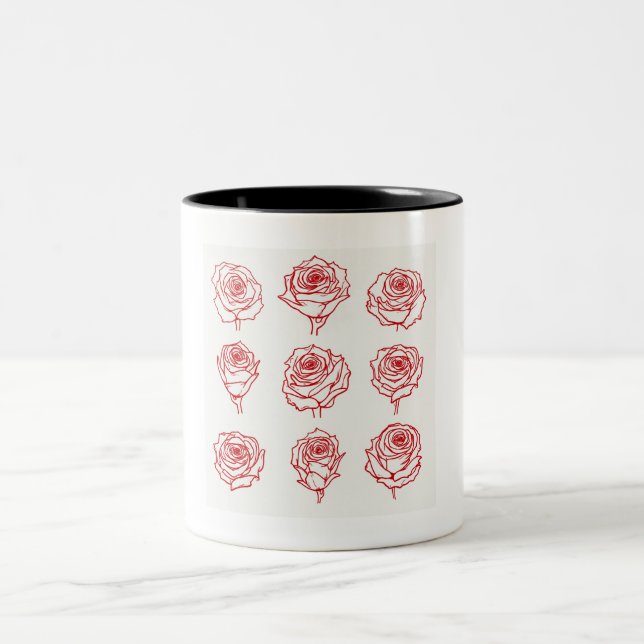 ilustracion de taza de rosas (Centro)