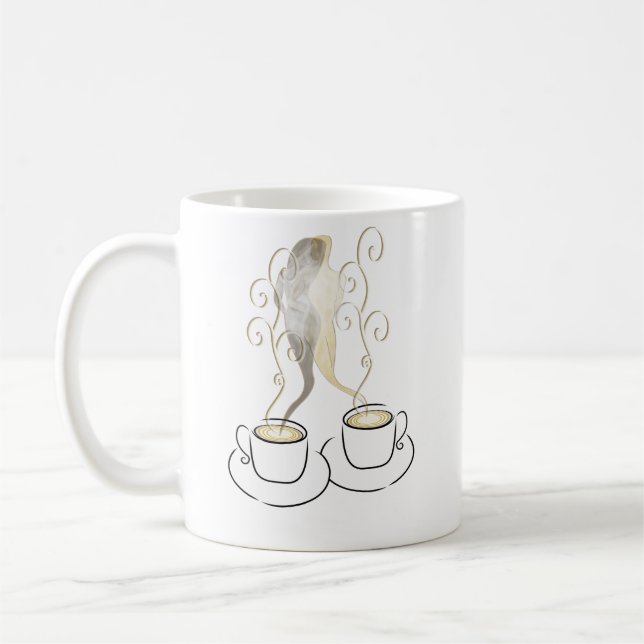 Ilustración de tazas de café Amour | Café romántic (Izquierda)