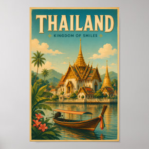 Ilustración de templo de Tailandia Arte de viaje v