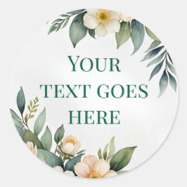 Ilustración de texto de corona floral pegatina de 