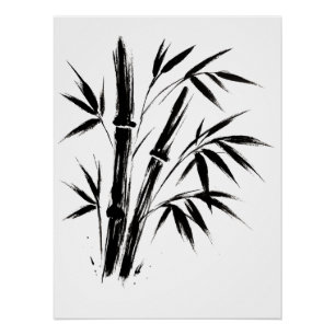 Ilustracion de tinta de bambú - Poster de zen Mini