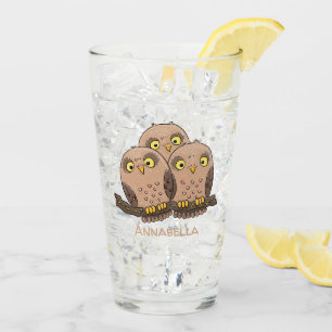 Ilustracion de trío de búho lindo