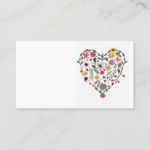 Ilustracion de un corazón floral en tarjetas de
