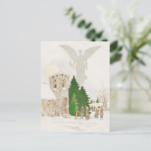 Ilustracion de un Navidad blanco con un ángel
