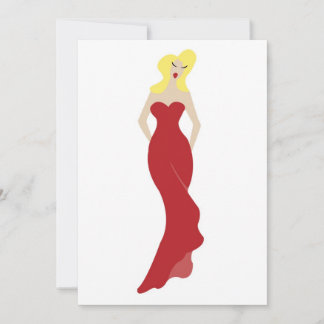Ilustracion de una mujer elegante con un vestido r