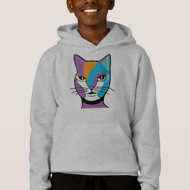 Ilustracion de una mujer gata colorida (Anverso)
