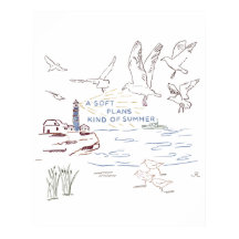 Ilustración de verano de playa suave | Póster cost