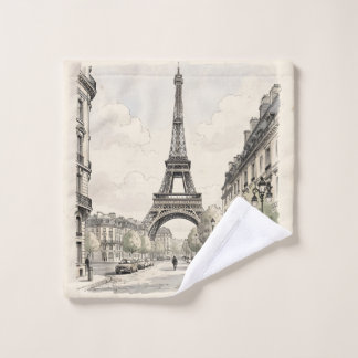 Ilustración de viaje antigua y vintage de París