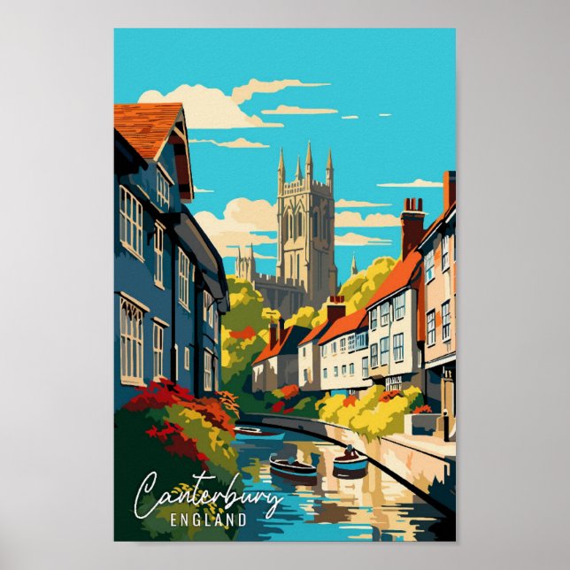 Ilustracion de viaje de arte Canterbury England (Frente)