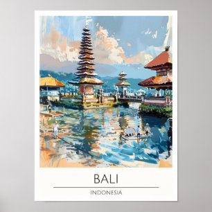 Ilustración de viaje de arte de Bali Indonesia
