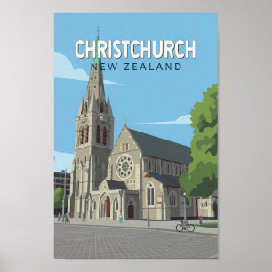 Ilustración de viaje de arte de Christchurch Nueva
