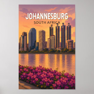 Ilustración de viaje de arte de Johannesburgo Sudá
