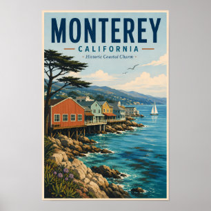 Ilustración de viaje de arte de la bahía de Monter
