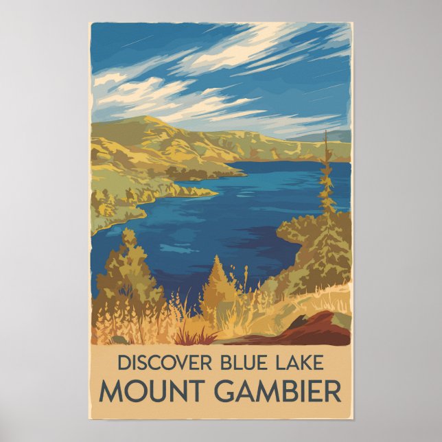 Ilustración de viaje de arte de Monte Gambier Aust (Frente)