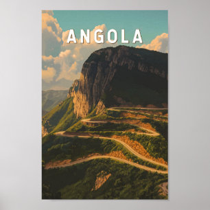 Ilustración de viaje de arte vintage de Angola