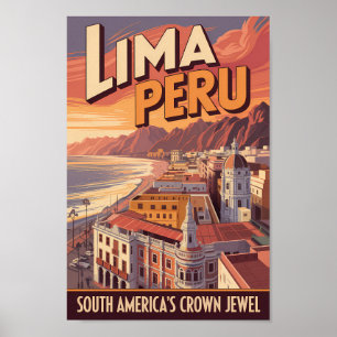 Ilustración de viaje de arte vintage de la costa d