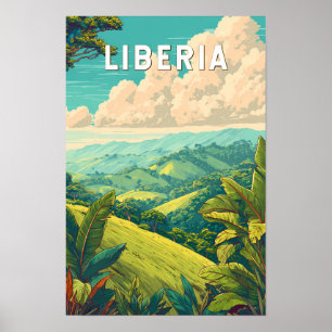 Ilustración de viaje de arte vintage de Liberia