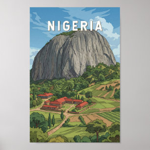 Ilustración de viaje de arte vintage de Nigeria